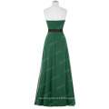 Starzz Strapless Off Shoulder Long Dark Green Chiffon Simply Bridesmaid Dress ST000066-7